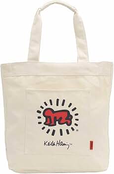 キースヘリング ラウンドバッグ トートバッグ グレー Keith Haring キース・ヘリング ラウンドバッグ : GDOゴルフ